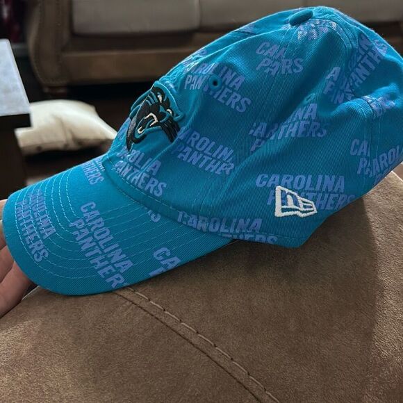 Carolina Panthers Hat Blue New Era 9Twenty Strap Back Baseball Cap. Women’s. - Picture 3 of 9